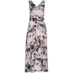 Sukienka maxi bonprix pastelowy jasnoróżowy z nadrukiem. Różowe sukienki damskie bonprix, z nadrukiem, bez kołnierzyka, bez rękawów, maxi, rozkloszowane. Za 149,99 zł.