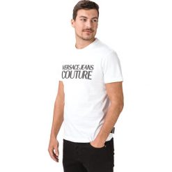 Versace Jeans Couture Koszulka Biały. Białe podkoszulki męskie Versace Jeans Couture, xl, z nadrukiem, z bawełny, bez kołnierzyka, z krótkim rękawem, krótkie. Za 447,95 zł.