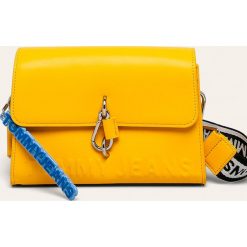 Tommy Jeans - Torebka. Żółte listonoszki damskie Tommy Jeans, w paski, z jeansu, na ramię, małe, bez dodatków. W wyprzedaży za 399,90 zł.