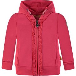 Bluza w kolorze różowym. Czerwone bluzy dziewczęce rozpinane marki Steiff, z aplikacjami. W wyprzedaży za 107,95 zł.