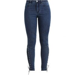 Rurki damskie: Missguided ANARCHY SEAMED CROSS LACE SKINNY Jeans Skinny Fit blue