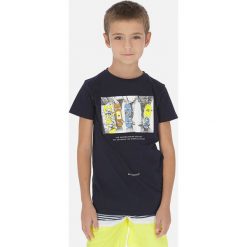Mayoral - T-shirt dziecięcy 128-172 cm. Niebieskie t-shirty chłopięce Mayoral, z nadrukiem, z bawełny, bez rękawów. Za 64,90 zł.