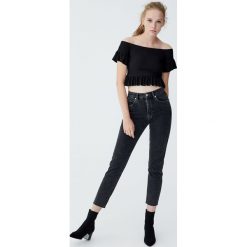 Jeansy skinny mom comfort fit. Czarne jeansy damskie Pull&Bear. Za 79,90 zł.