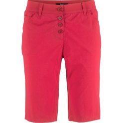 Bermudy bonprix czerwony. Czerwone spodnie damskie bonprix, bez wzorów. Za 32,99 zł.