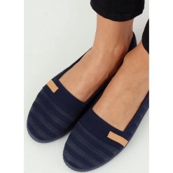 Baleriny damskie granatowe XJ-2959 NAVY. Niebieskie baleriny damskie obuwie damskie, bez wzorów, z tkaniny, sportowe, bez obcasa. Za 54,51 zł.