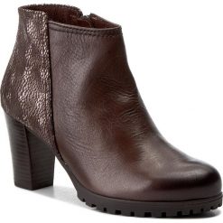 Botki CAPRICE - 9-25400-29 Dk Brown Multi 361. Pomarańczowe botki damskie skórzane marki Caprice, na obcasie. W wyprzedaży za 239,00 zł.