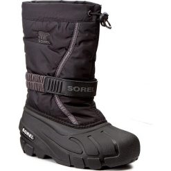 Śniegowce SOREL - Childrens Flurry NC1885 Black/City Grey 016. Czarne kozaki dziewczęce marki Sorel. W wyprzedaży za 189,00 zł.