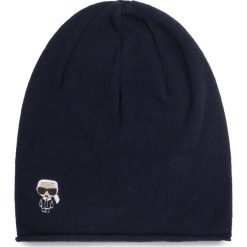 Czapka KARL LAGERFELD - 805601 592320 Midnight Blue 690. Niebieskie czapki damskie KARL LAGERFELD, bez wzorów, z wełny. W wyprzedaży za 289,00 zł.