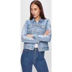 Levi's - Kurtka jeansowa. Niebieskie kurtki damskie Levi's®, s, z haftami, z bawełny, krótkie. Za 499,90 zł.