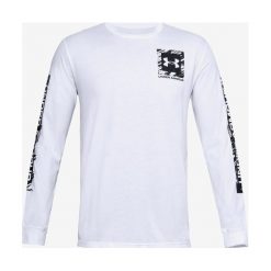 Under Armour Box Logo Sketch Koszulka Biały. Białe podkoszulki męskie Under Armour, l, z nadrukiem, z bawełny, bez kołnierzyka, długie. Za 137,95 zł.