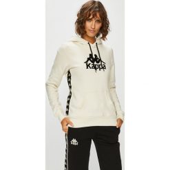 Kappa - Bluza. Szare bluzy rozpinane damskie Kappa, l, z aplikacjami, z bawełny, z kapturem. W wyprzedaży za 129,90 zł.