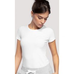 T-shirt damski TSD300 - biały. Białe t-shirty damskie 4f, bez wzorów, bez kołnierzyka. Za 29,99 zł.