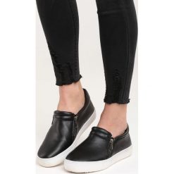 Trampki damskie slip on: Czarne Slip On Poplar