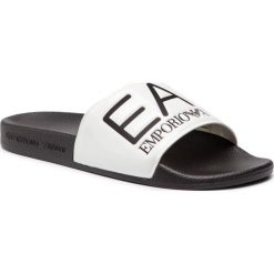 Klapki EA7 Emporio Armani XCP001 XCC22 D611. Białe klapki damskie EA7 Emporio Armani, bez wzorów, bez obcasa. W wyprzedaży za 159,00 zł.