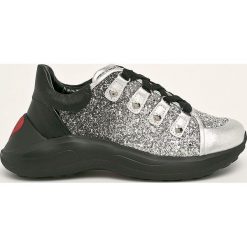Love Moschino - Buty. Czarne buty sportowe damskie Love Moschino, bez wzorów, ze skóry, sportowe. W wyprzedaży za 629,90 zł.