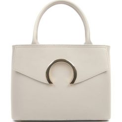 Torebki klasyczne damskie: Skórzana torebka w kolorze beżowym – (S)22 x (W)28 x (G)13 cm