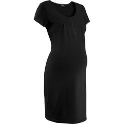 Koszula nocna ciążowa i do karmienia bonprix czarny. Czarne koszule nocne ciążowe bonprix, z bawełny. Za 44,99 zł.