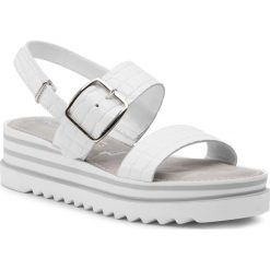 Sandały TAMARIS - 1-28078-32 White 100. Białe klapki damskie Tamaris, bez wzorów, ze skóry, bez obcasa, na obcasie. W wyprzedaży za 199,00 zł.