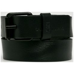 Calvin Klein Jeans - Pasek skórzany. Czarne paski męskie Calvin Klein Jeans, w paski, z jeansu. Za 199,90 zł.