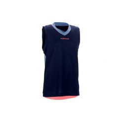 Koszulka B500 JR szaro-różowa. Niebieskie bluzki sportowe damskie marki TARMAK. Za 39,99 zł.