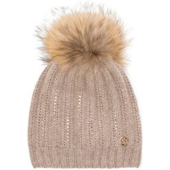 Czapka GRANADILLA - Cashmere Swaroski JG5285 Beige 031. Brązowe czapki damskie marki Granadilla, bez wzorów, z wełny. W wyprzedaży za 339,00 zł.