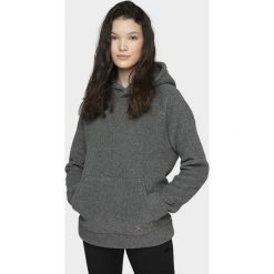 Bluza damska. Bluzy damskie m, bez wzorów, z dzianiny, bez rękawów, z kapturem. W wyprzedaży za 79,99 zł.