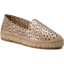 Espadryle KANNA - 19KV9567 Thanos Oro. Żółte espadryle damskie marki Kanna, bez wzorów, ze skóry, bez obcasa, na płaskiej podeszwie. Za 449,00 zł.