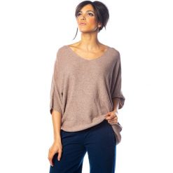 Sweter "Harper" w kolorze szarobrązowym. Szare swetry damskie So Cachemire, m, bez wzorów, z kaszmiru, bez rękawów, bez kaptura. W wyprzedaży za 175,95 zł.