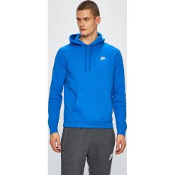 Nike - Bluza. Niebieskie bluzy męskie Nike, xl, bez wzorów, z bawełny, z kapturem, z krótkim rękawem, krótkie, z kapturem. Za 249,90 zł.