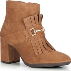 Buty damskie. Szare czółenka damskie Wittchen, na co dzień, z aplikacjami, ze skóry, bez obcasa, na słupku. W wyprzedaży za 249,90 zł.
