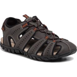 Sandały GEOX - U Sand.Mito C U02Q2C 00050 C6T9B Dk Coffee/Black. Pomarańczowe klapki męskie Geox, z materiału. Za 309,00 zł.
