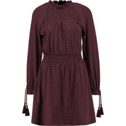 Sukienki: Topshop SPOT SHIRRED WAIST MINI Sukienka z dżerseju ox blood