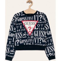 Guess Jeans - Bluza dziecięca 118-175 cm. Niebieskie bluzy dziewczęce Guess Jeans, z nadrukiem, z elastanu, bez rękawów, bez kaptura. Za 179,90 zł.