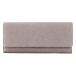 Kopertówki damskie: Skórzana kopertówka w kolorze szarym – (S)27 x (W)11 x (G)5,5 cm
