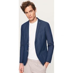 Marynarki męskie: Dzianinowa marynarka slim fit – Niebieski