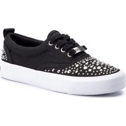 Tenisówki GUESS - Kenslyn FL6KNS FAB12 BLACK. Czarne półbuty damskie Guess, na co dzień, z aplikacjami, z gumy, bez obcasa, bez zapięcia. Za 399,00 zł.