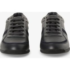 BOSS Athleisure - Tenisówki męskie z dodatkiem skóry – Glaze_Low_lt, niebieski. Niebieskie trampki męskie BOSS Athleisure, bez wzorów, ze skóry, eleganckie, bez zapięcia. Za 749,95 zł.