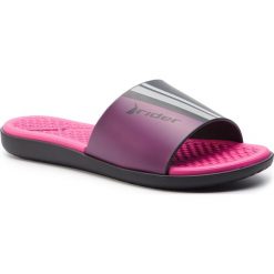Klapki RIDER - Splash Fem 82611 Black/Pink 22295. Czarne klapki damskie Rider, bez wzorów, z tworzywa sztucznego, bez obcasa. W wyprzedaży za 89,00 zł.