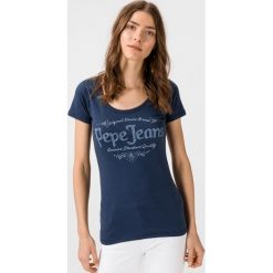 Pepe Jeans Buffi Koszulka Niebieski. Niebieskie koszulki damskie Pepe Jeans, xs, z nadrukiem, z bawełny, bez kołnierzyka, z krótkim rękawem. Za 130,95 zł.