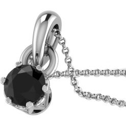 Srebrny naszyjnik z diamentową zawieszką - dł. 43 cm. Szare naszyjniki damskie Vittoria Jewels, z diamentem, srebrne. W wyprzedaży za 419,95 zł.