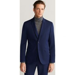 Mango Man - Marynarka Paulo. Niebieskie garnitury męskie Mango Man, bez wzorów, z elastanu, eleganckie. Za 349,90 zł.