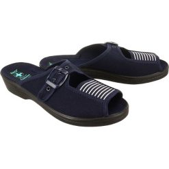 ADANEX 109/2 BIO 34 GR/CZ granatowy, kapcie, klapki damskie. Niebieskie kapcie damskie Adanex, w paski, z gumy, bez obcasa. Za 38,00 zł.