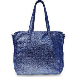 Torba shopper metallic bonprix ciemnoniebieski. Niebieskie torby damskie na zakupy bonprix, z aplikacjami, ze skóry, duże, bez dodatków. Za 37,99 zł.