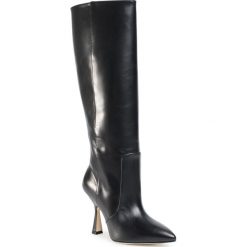 Kozaki STUART WEITZMAN - Parton S0035 Black. Czarne kozaki damskie Stuart Weitzman, ze skóry, bez obcasa, bez zapięcia. Za 3699,00 zł.