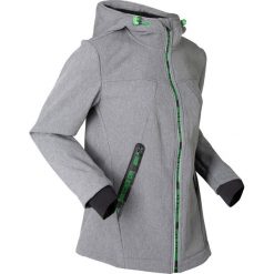 Długa kurtka softshell funkcyjna z podszewką barankiem bonprix szary melanż. Szare kurtki damskie bonprix, bez wzorów, z softshellu, długie, bez kaptura. Za 239,99 zł.