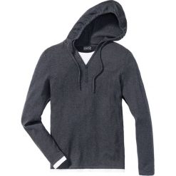 Swetry klasyczne męskie: Sweter z kapturem Slim Fit bonprix ciemnoniebieski melanż