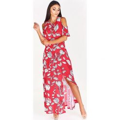 LETNIA SUKIENKA MAXI WE WZORY. Żółte sukienki damskie Made in Poland, na lato, m, bez wzorów, z wiskozy, bez kołnierzyka, bez rękawów, maxi. Za 259,00 zł.