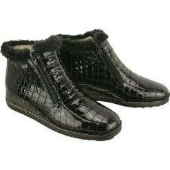 RIEKER 44263-00 TEX black, botki damskie. Czarne botki damskie Rieker, z wełny, bez obcasa, na zamek. Za 339,90 zł.
