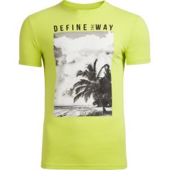 T-shirt męski TSM607 - soczysta zieleń - Outhorn. Żółte koszulki męskie Outhorn, na lato, m, z bawełny. W wyprzedaży za 19,99 zł.
