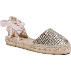 Espadryle MANEBI - Flat Valenciana F 0.1 P0 Platinum. Żółte espadryle damskie Manebi, bez wzorów, ze skóry, bez obcasa. Za 399,00 zł.